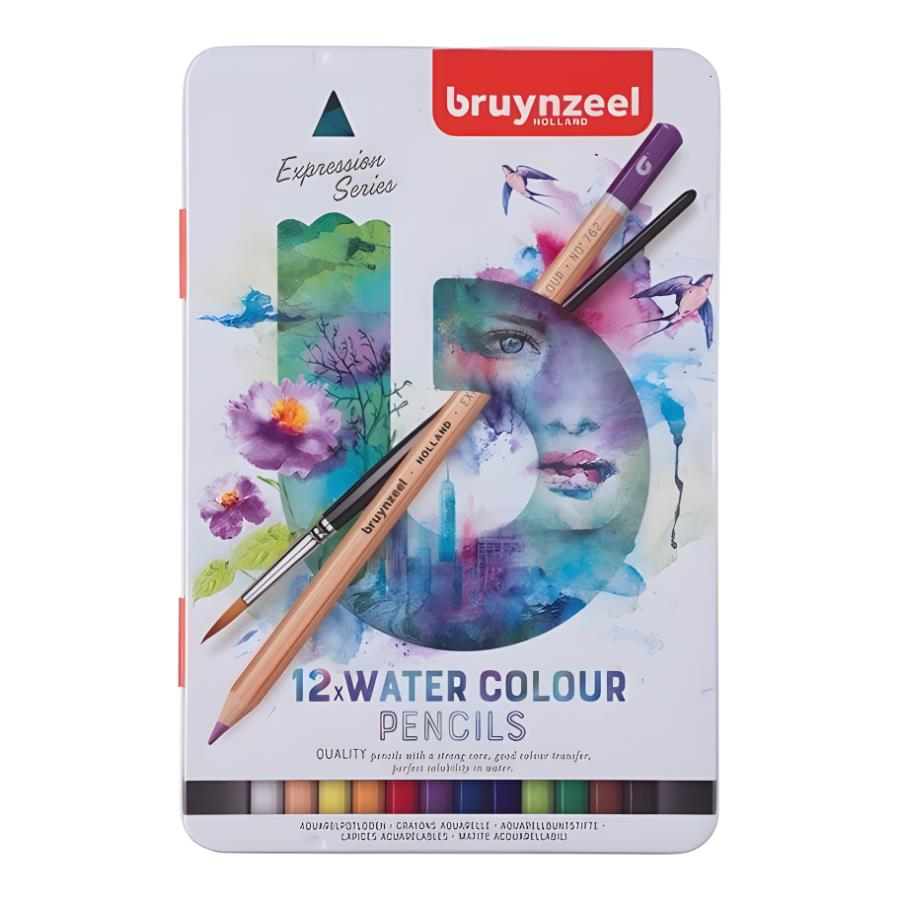 Bruynzeel Suluboya Kalemi Aquarel 12'li Teneke Kutu