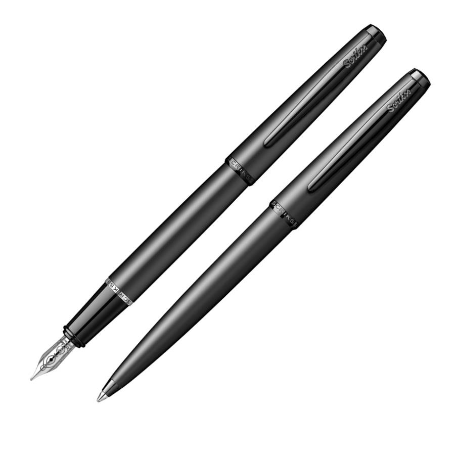 Scrikss 78 Mat Siyah Dolma ve Tükenmez Kalem Takımı