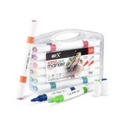 Rich Art-X Acrylic Duo Marker Çift Uçlu Su Bazlı Boyama Kalemi 12li Set