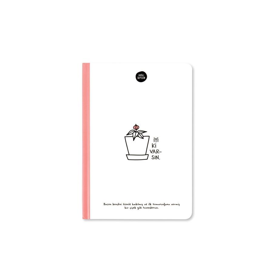 Keskin Hisli Şeyler 14x20 64yp Çizgili Sert Kapaklı Ciltli Defter İyi Ki Varsın