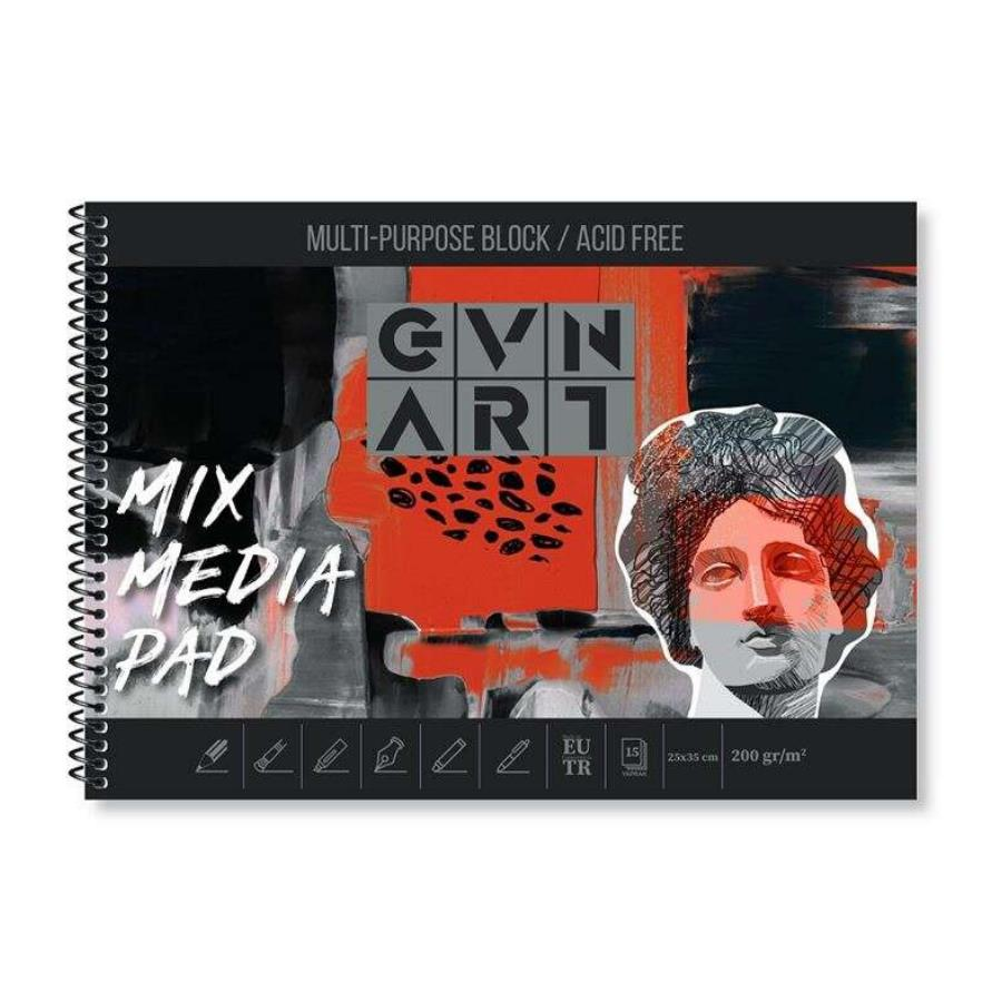 Gvn Art Mix Media Defter 25x35cm 200gr 15yp