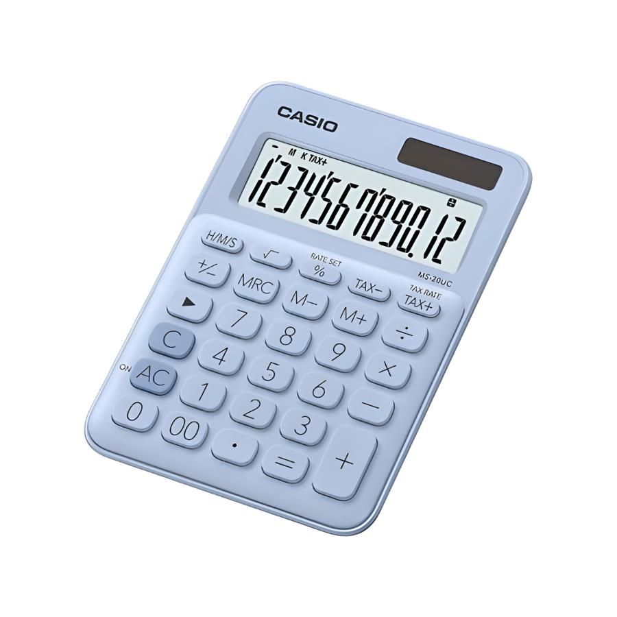 Casio MS-20UC-LB 12 Hane Açık Mavi Masa Üstü Hesap Makinesi