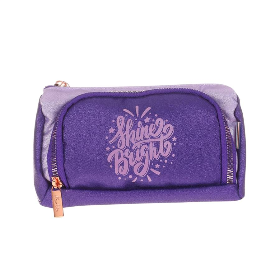 KAUKKO SPARKLE PLUMP KALEM ÇANTASI (MOR)