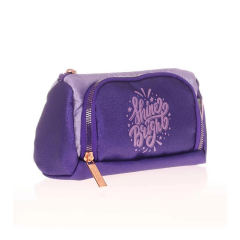 KAUKKO SPARKLE PLUMP KALEM ÇANTASI (MOR)