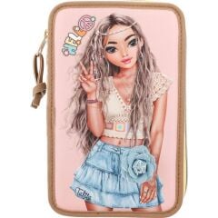 Top Model 3 Katlı Dolu Kalem Kutusu Hippie