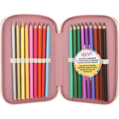 Top Model 3 Katlı Dolu Kalem Kutusu Alpaka