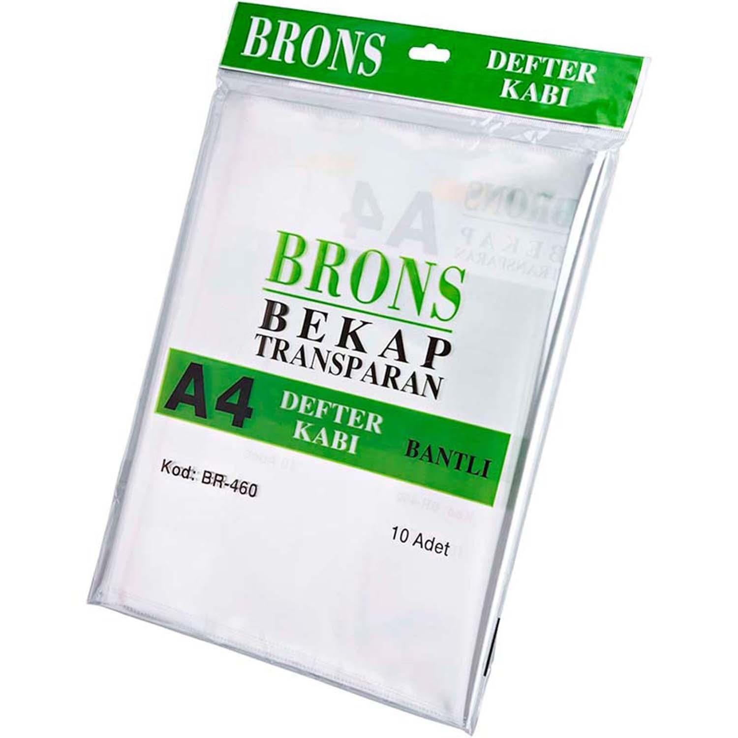 Brons Hazır Defter Kabı A4 Şeffaf 10Lu
