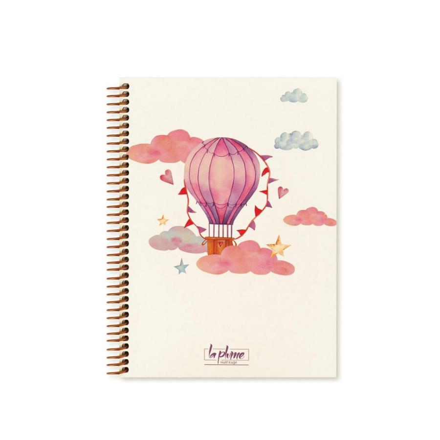 Keskin Color La Plume Balloons 17x24 Kareli Sert Kapaklı Spiralli Defter