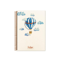 Keskin Color La Plume Balloons 17x24 Kareli Sert Kapaklı Spiralli Defter