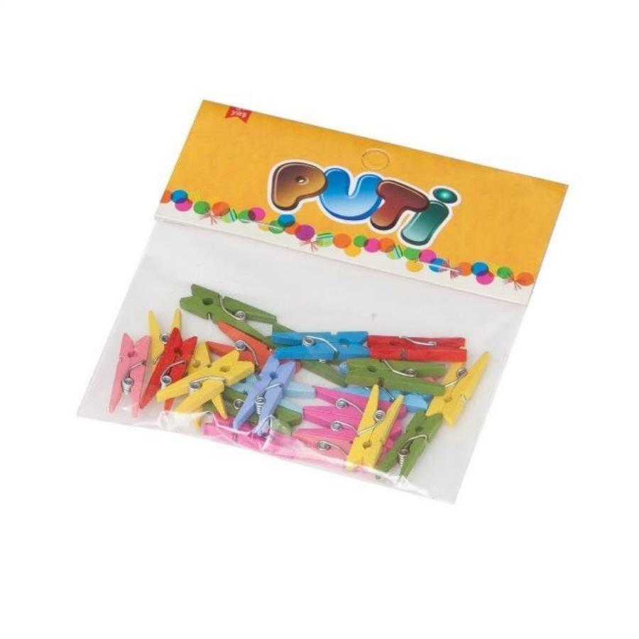 Puti Ahşap Küçük Renkli Mandal