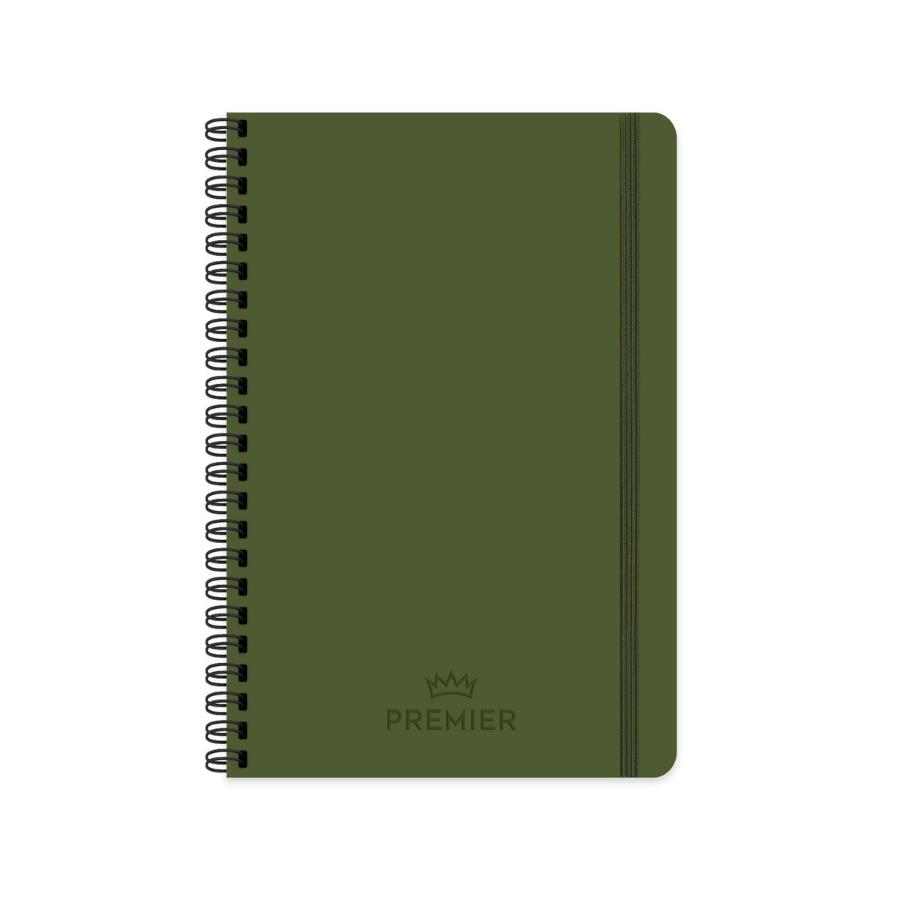 Keskin 17X24 100yp Kareli Spiralli Premier Defter Haki