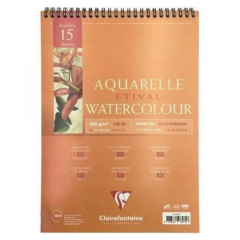 Clairefontaine Etival A4 300gr Üstten Spiralli 15yp Coldpres Blok