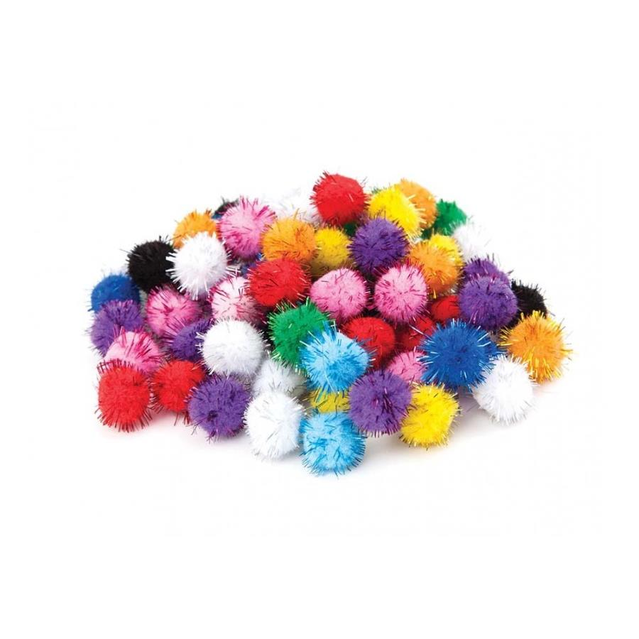 Puti Pom Pom Metalik 10mm 4476