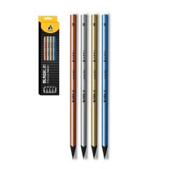 Adel Blackline Metalik Kurşun Kalem 2B 4'Lü