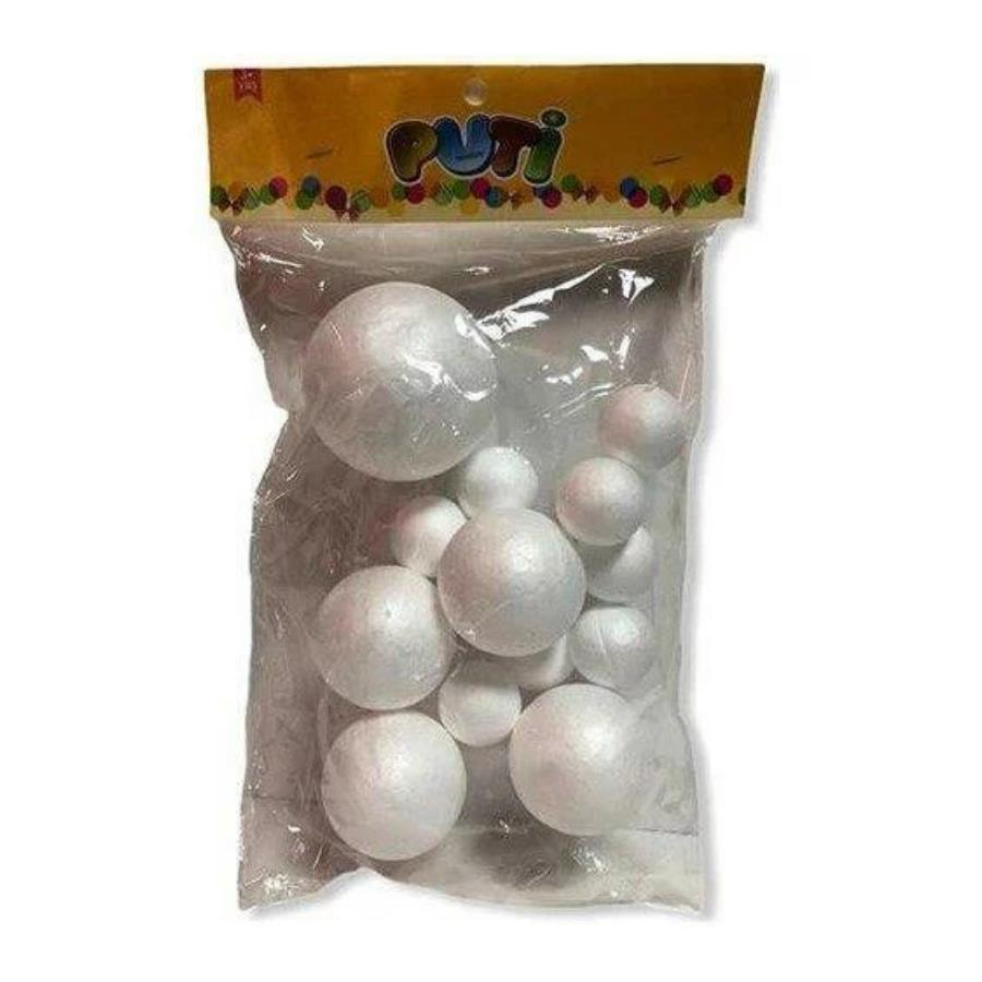 Puti Köpük Top 6.5cm 1ad 5cm 4ad 3cm 8ad Karışık 06352