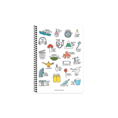 Keskin Hisli Şeyler A4 80yp Kareli Spiralli Stickerli Defter