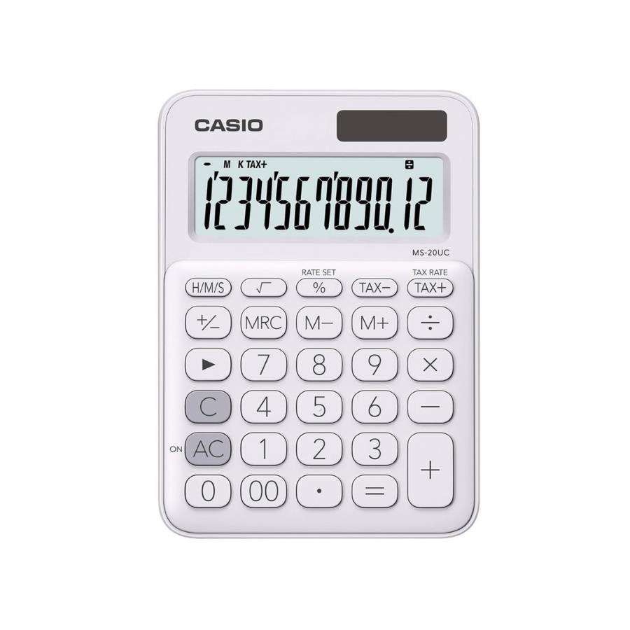 Casio MS-20UC-WE 12 Hane Beyaz Masa Üstü Hesap Makinesi