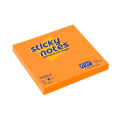 Kraf Yapışkanlı Not Kağıdı 76x76 mm 100 yp Neon Turuncu