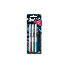 Sharpie Fine Permanent Markör 3lü Açık Metalik Renkler Kırmızı Yeşil Mavi