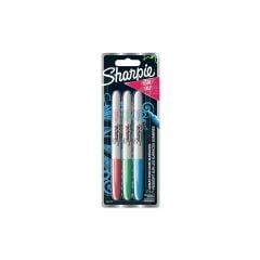 Sharpie Fine Permanent Markör 3lü Açık Metalik Renkler Kırmızı Yeşil Mavi