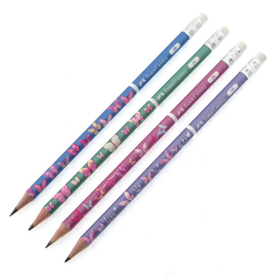 Faber Castell Kelebek Kurşun Kalem 2B Silgili
