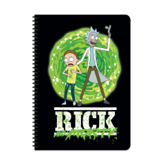 Rick and Morty A4 80yp Kareli Spr.Karton Kapak Defter