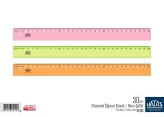 Hatas 30Cm Neon Seffaf Cetvel