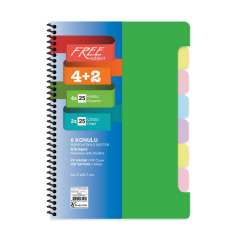 Keskin Color A4 4+2 150 Yaprak Ayraçlı Free Subject Defter
