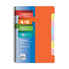 Keskin Color A4 4+2 150 Yaprak Ayraçlı Free Subject Defter