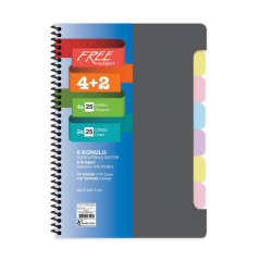 Keskin Color A4 4+2 150 Yaprak Ayraçlı Free Subject Defter