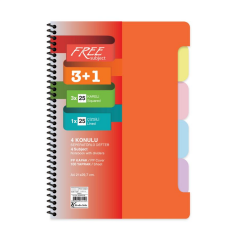 Keskin Color A4 3+1 100 Yaprak Ayraçlı Free Subject Defter