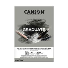 Canson Çizim Bloğu Graduate Mix Media Gri 30sf A5 220gr