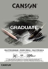 Canson Çizim Bloğu Graduate Mix Media Gri 30sf A4 220gr