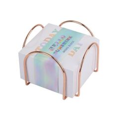 Küp Blok Rosegold Standlı 90*90Mm