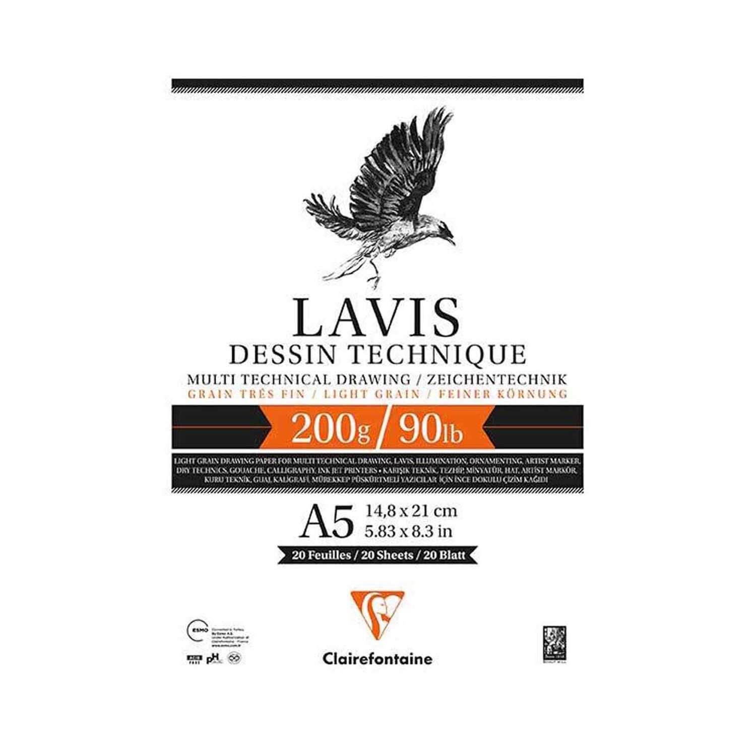 Clairefontaine A5 Lavis Çizim Bloğu 200Gr 20Yp