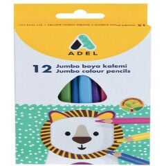 Adel Jumbo Üçgen Kuru Boya 12 Renk