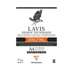 Clairefontaine A4 Lavis Çizim Bloğu 200Gr 20Yp