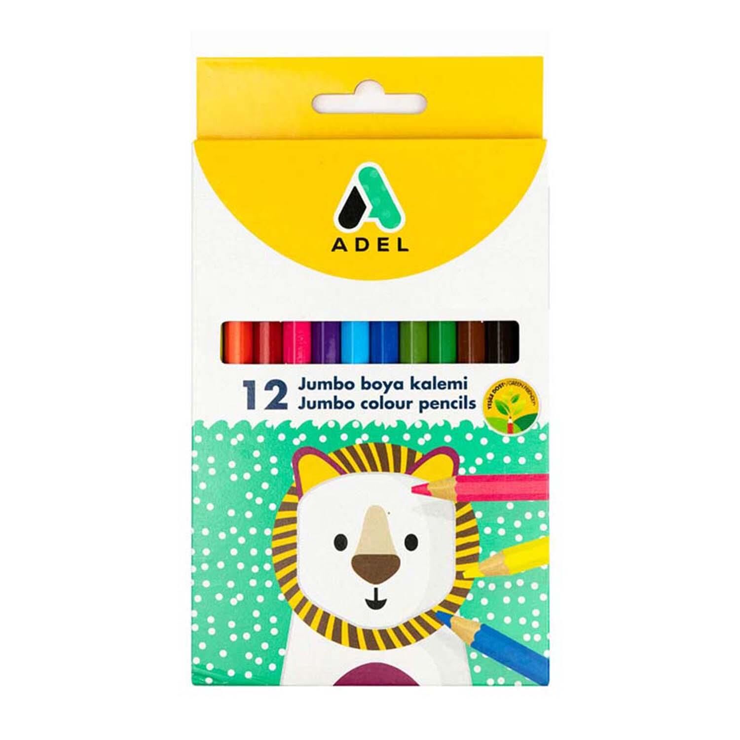 Adel Jumbo Hexa Boya Kalemi 12 Renk Tam Boy