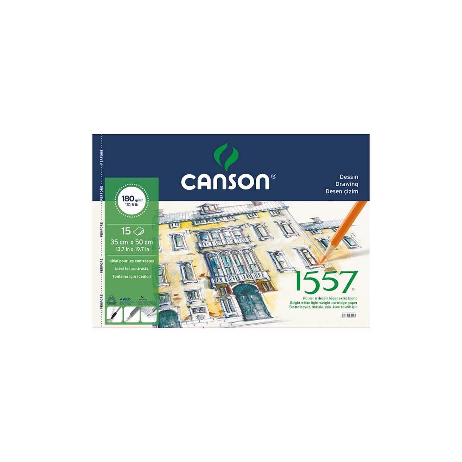 Canson 1557 35X50 Çizim Bloğu 180Gr 15Yp