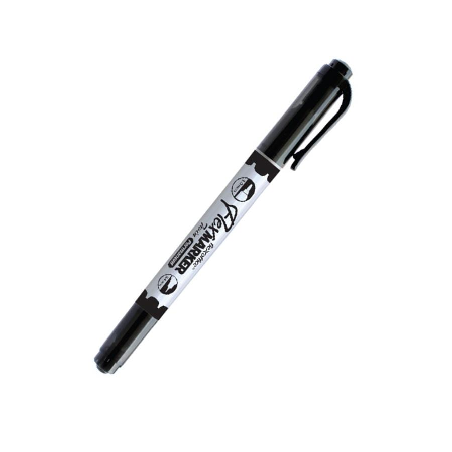 Flexoffice Çift Tarafli Permanent marker FO-PM07 Siyah