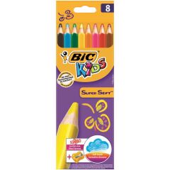 Bic Supersoft 8Li Ve Kalemtraş Kuruboya 895921