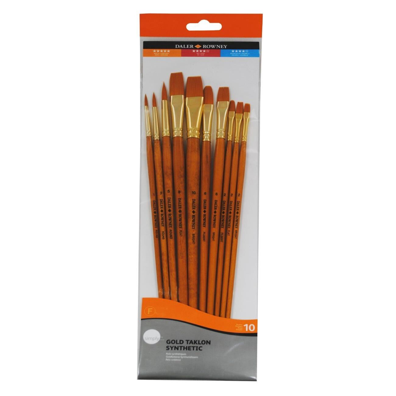 Daler Rowney Taklon Synthetic 10lu Fırça Seti 216920110