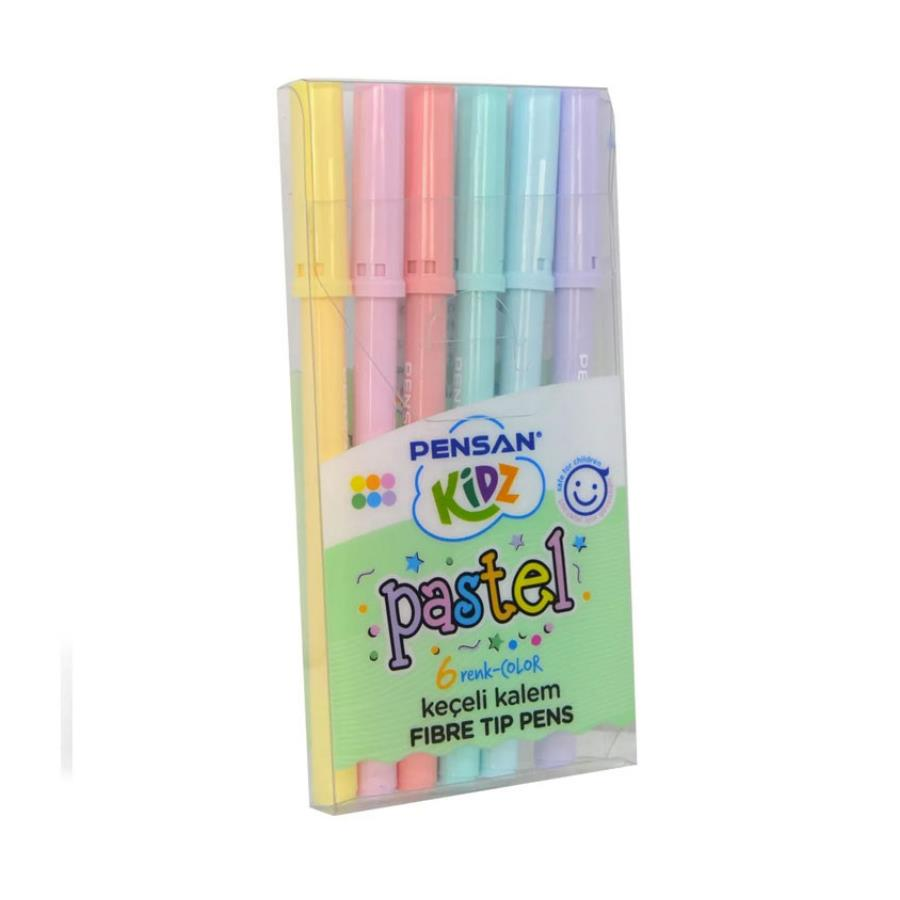 Pensan Kidz Keçeli Boyama Kalemi Pastel Renkler 6lı