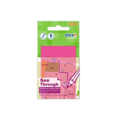 Hopax Stıckn Yapışkanlı Not Kağıdı Yarı Saydam 50yp 76x51 Neon Pembe 21707