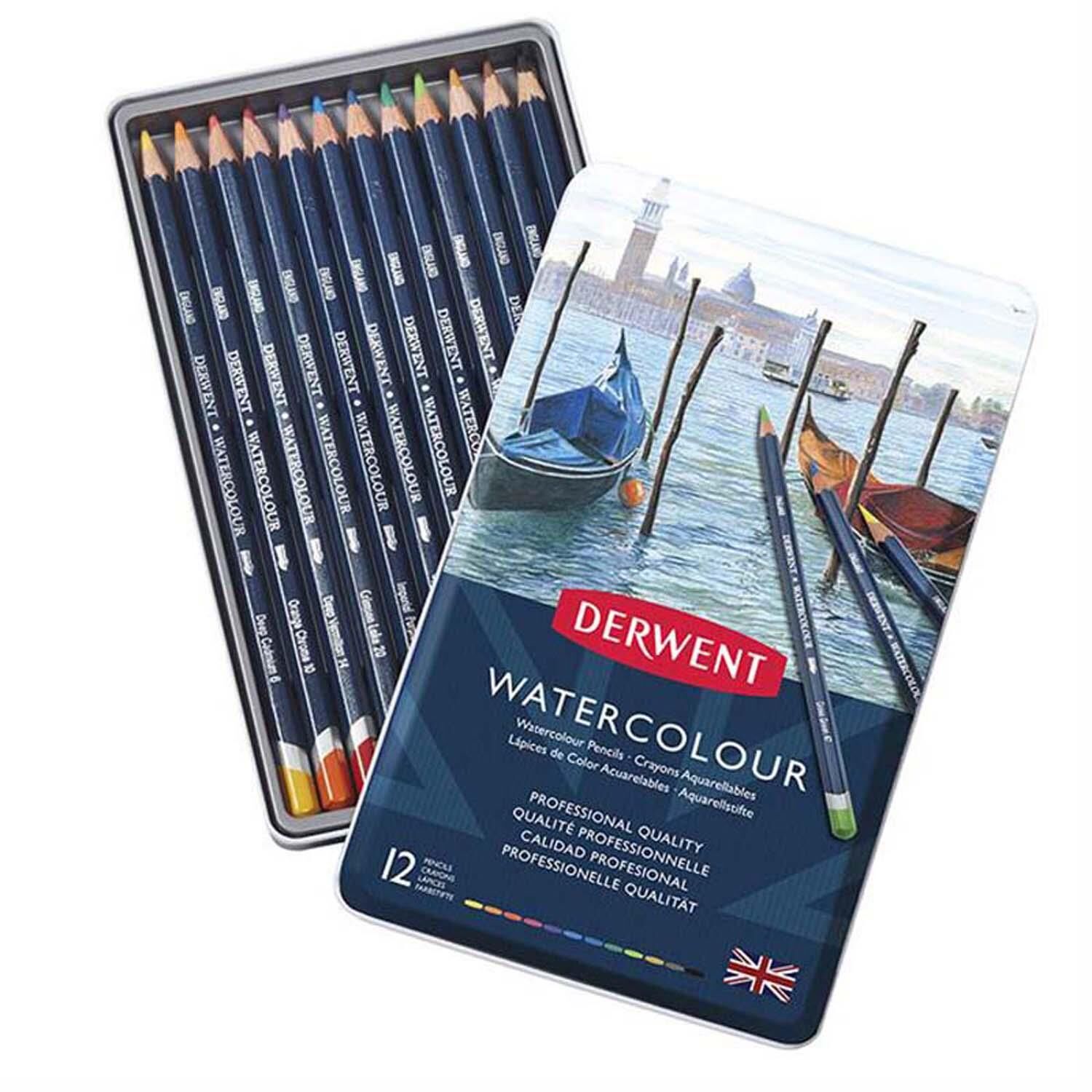 Derwent Watercolour 12'li Teneke Kutu