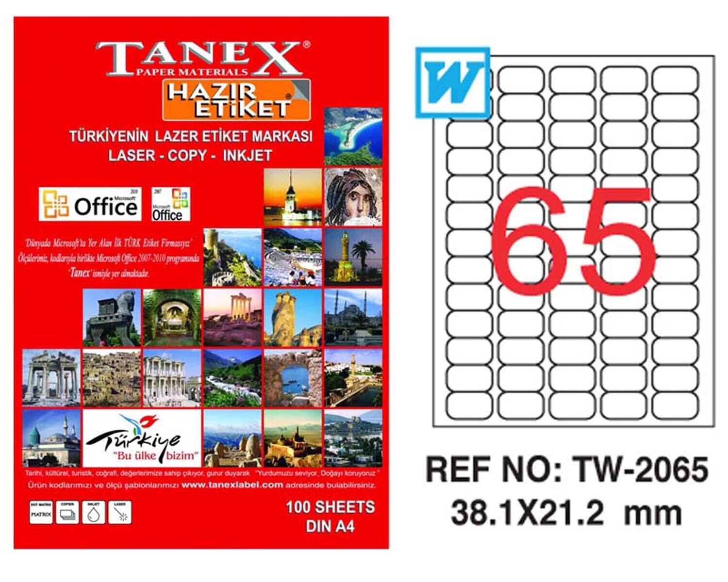 38.1X21.2 Laser Etiket Tw-2065