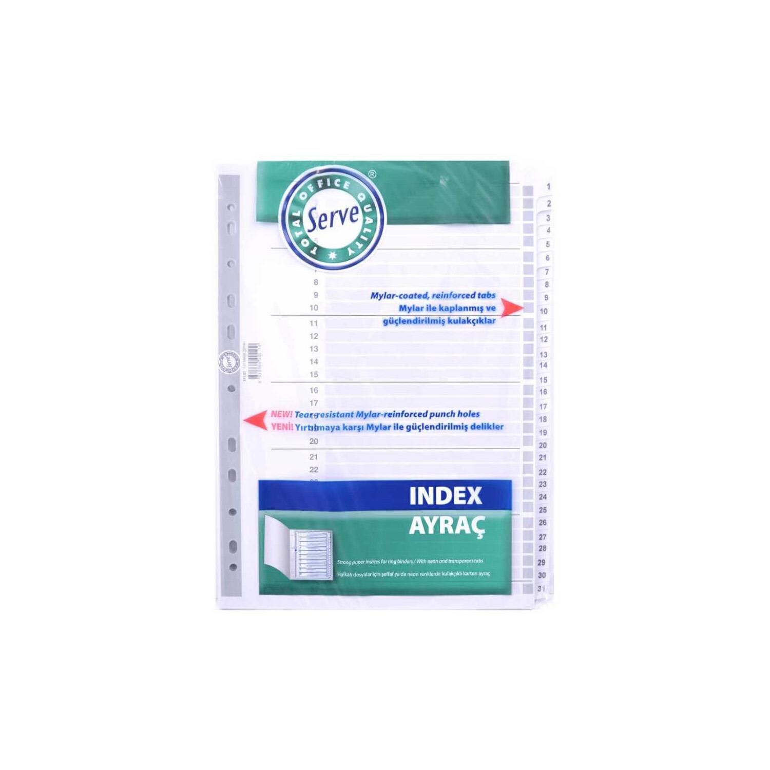 1-31 Rakamlı Seperator Serve