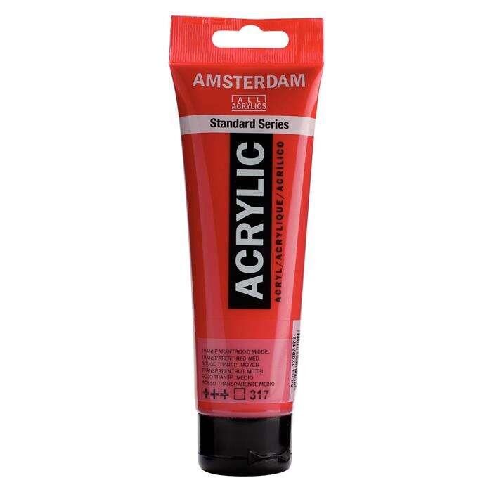 Amsterdam Akrilik 120Ml. Transp. Red Md.