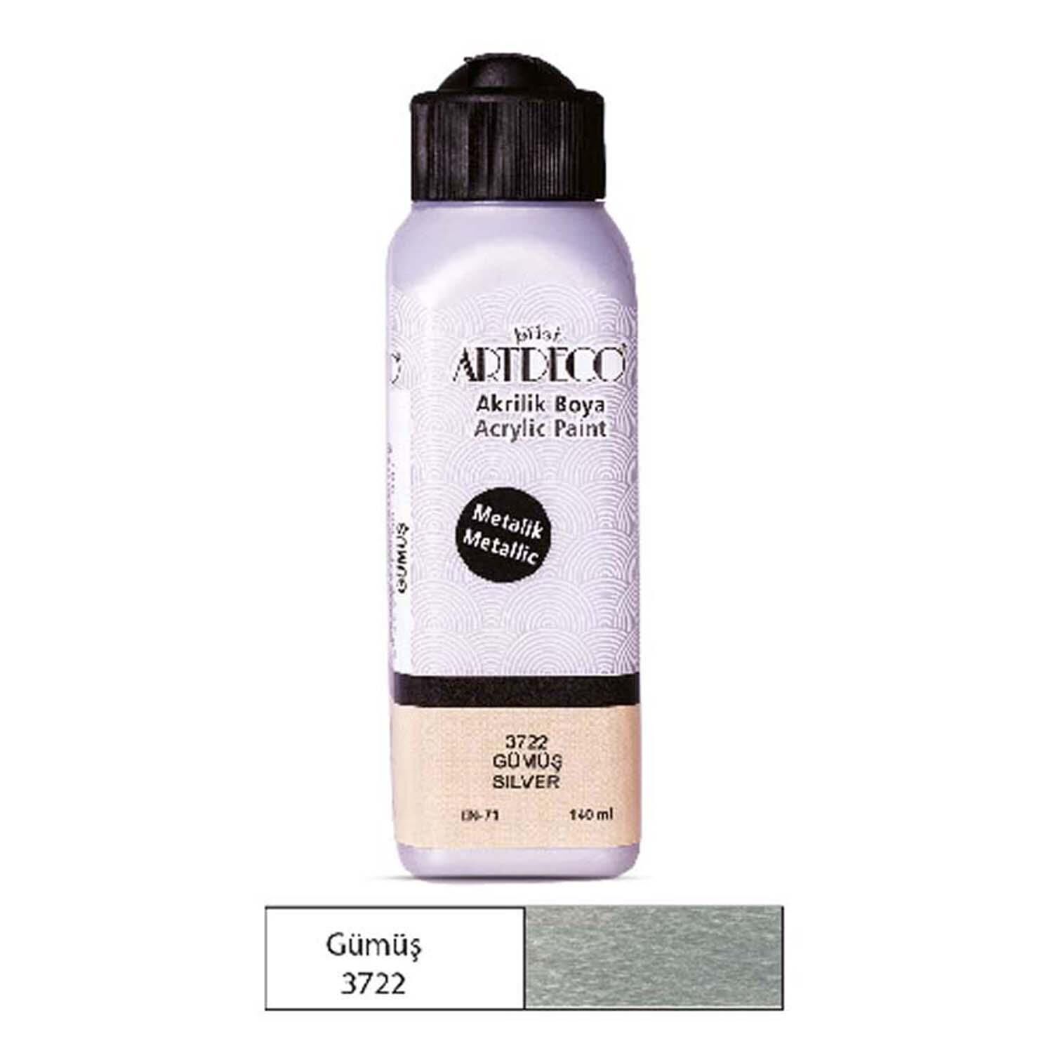 Akrılık Boya 3722 140Ml Metalık Gumus Artdeco