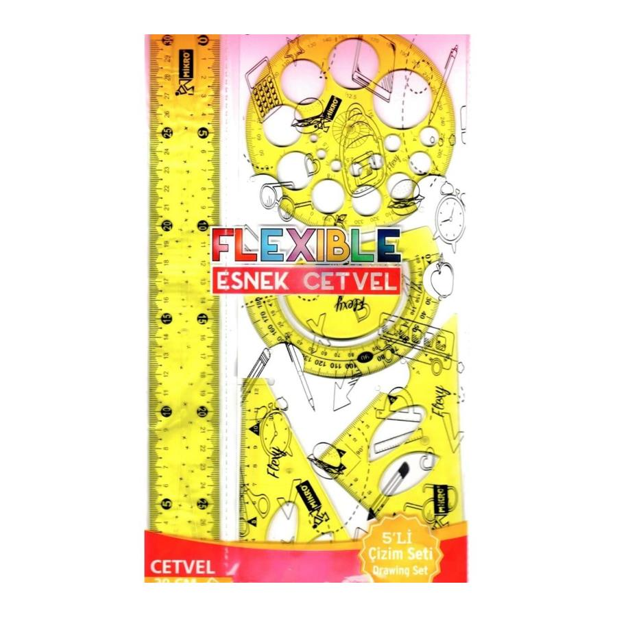 Mikro Çizim Takımı Esnek Cetvel 5li Fl-05